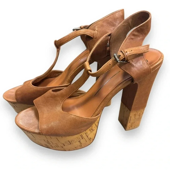 Dolce Vita Women's Baxter Platform pump Tan Leather Sz 9 EUC - Picture 15 of 15